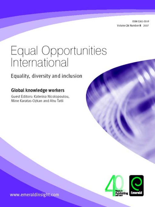 Title details for Equal Opportunities International, Volume 26, Issue 8 by Katerina Nicolopoulou - Wait list
